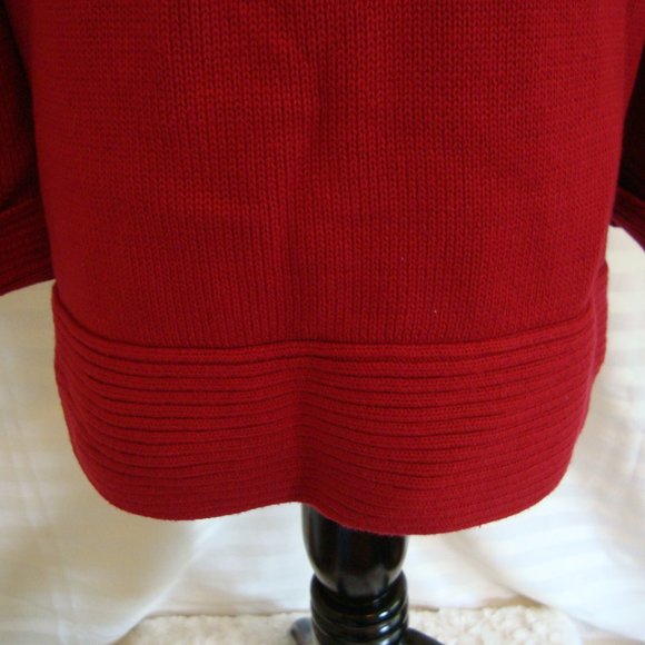 Croft & Barrow Burgundy Red Sweater Cardigan Button Front 3/4 Sleeve sz XL - Picture 8 of 11